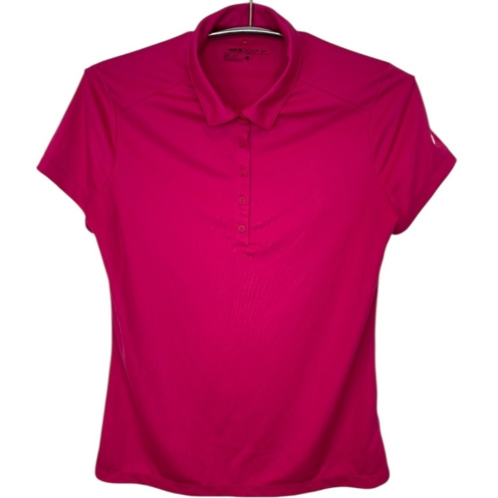 Nike Women's Percussion Texture 1 Golf Pink Polo Shirt - Picture 3 of 11
